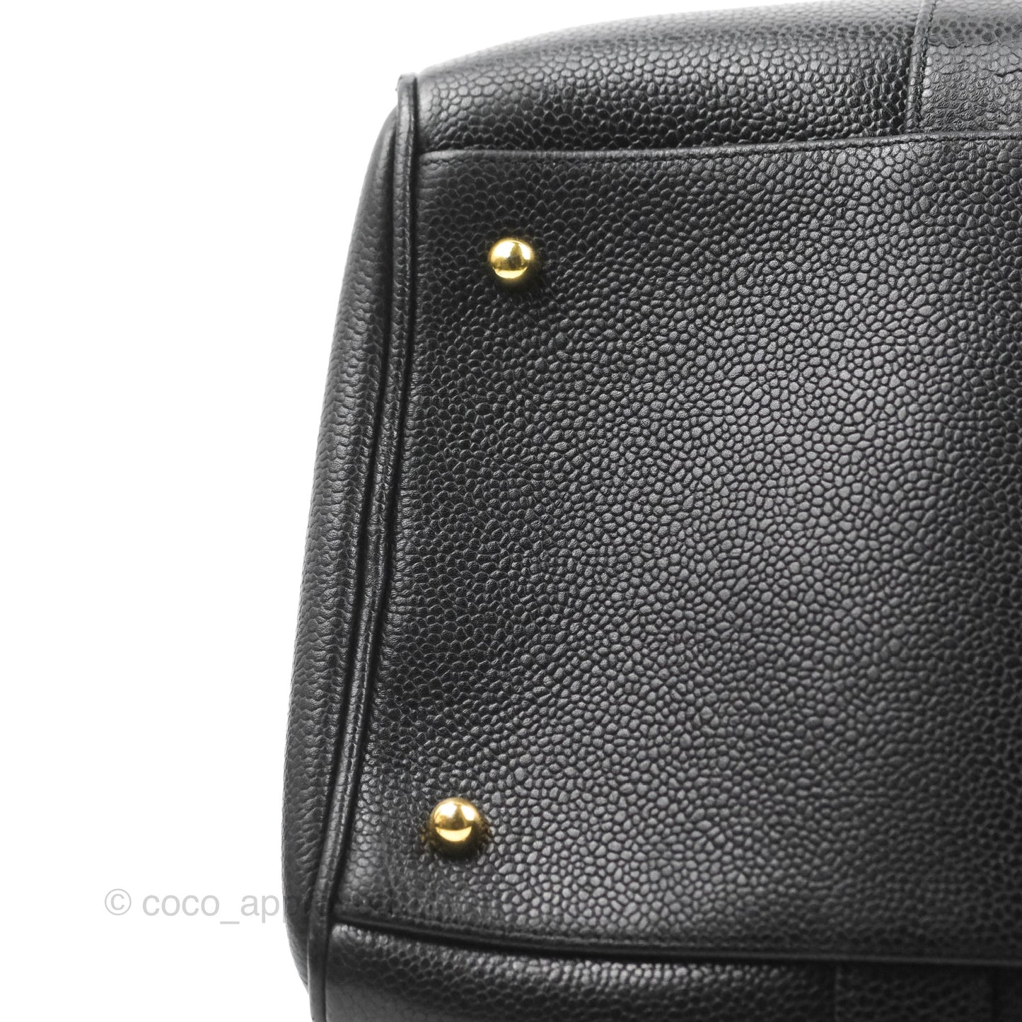 Chanel Vintage Boston Bag Black Caviar Gold Hardware