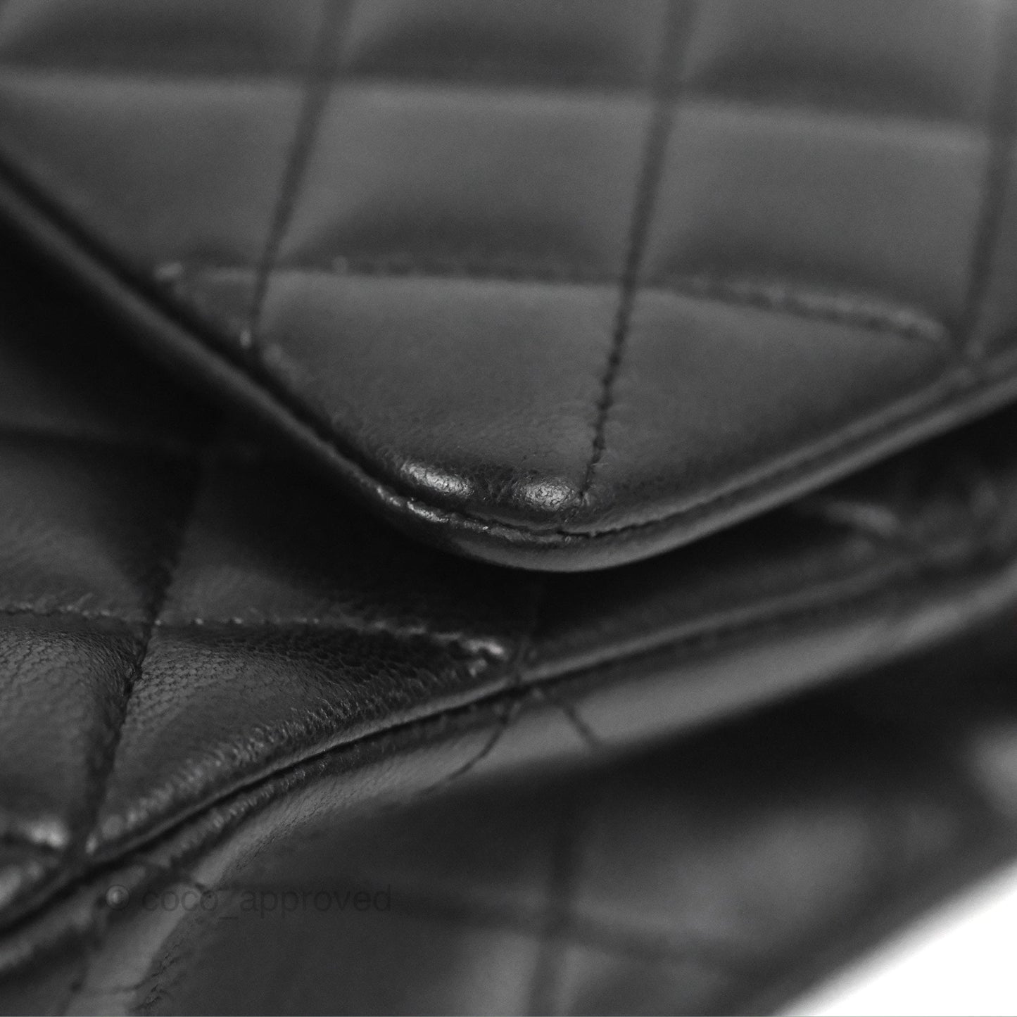 Chanel Classic M/L Medium Flap Quilted Black Lambskin Gold Hardware