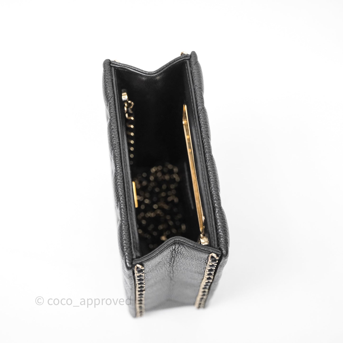 Chanel Evening Bag Caviar Black Gold Hardware