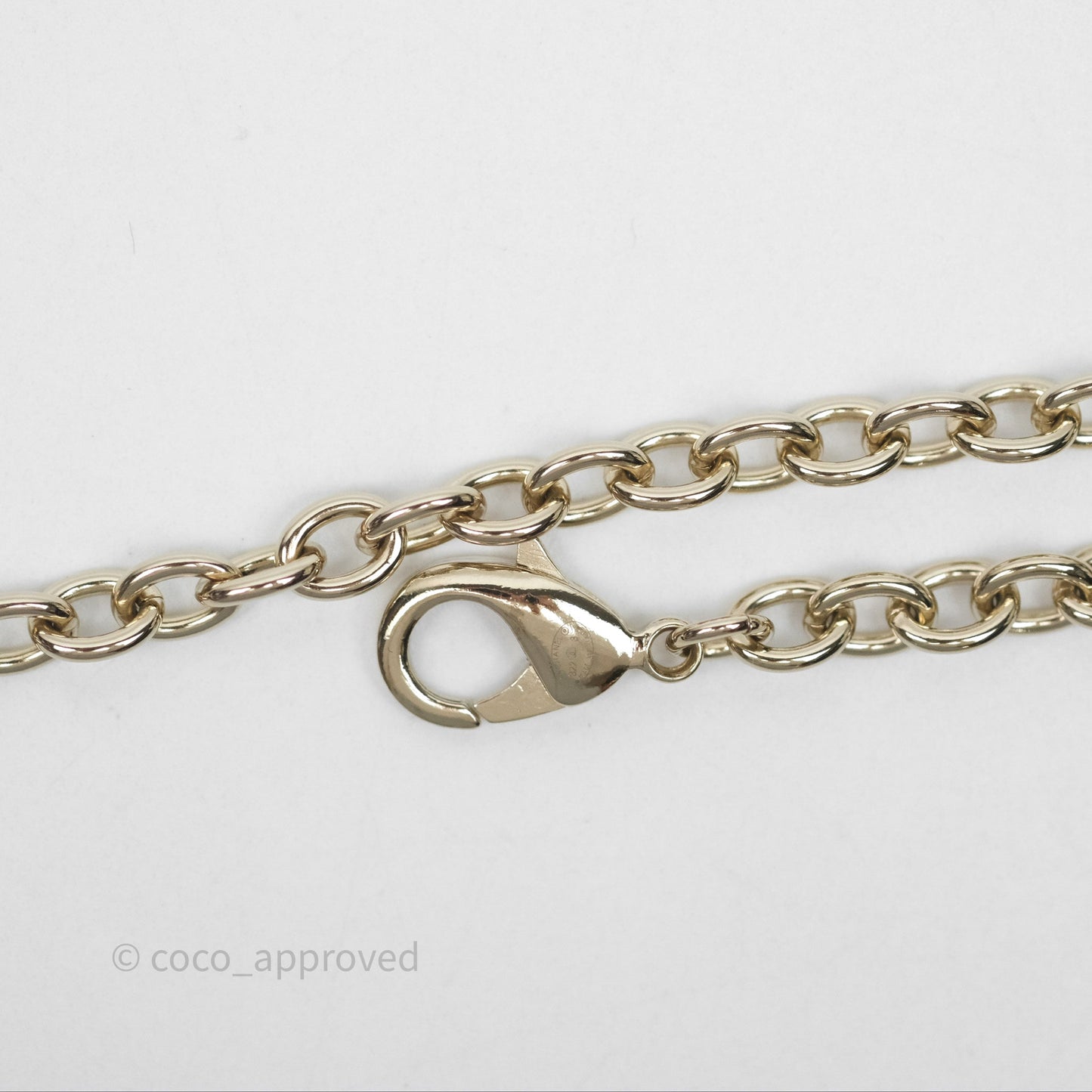 Chanel Heart CC Necklace Gold Tone 22B
