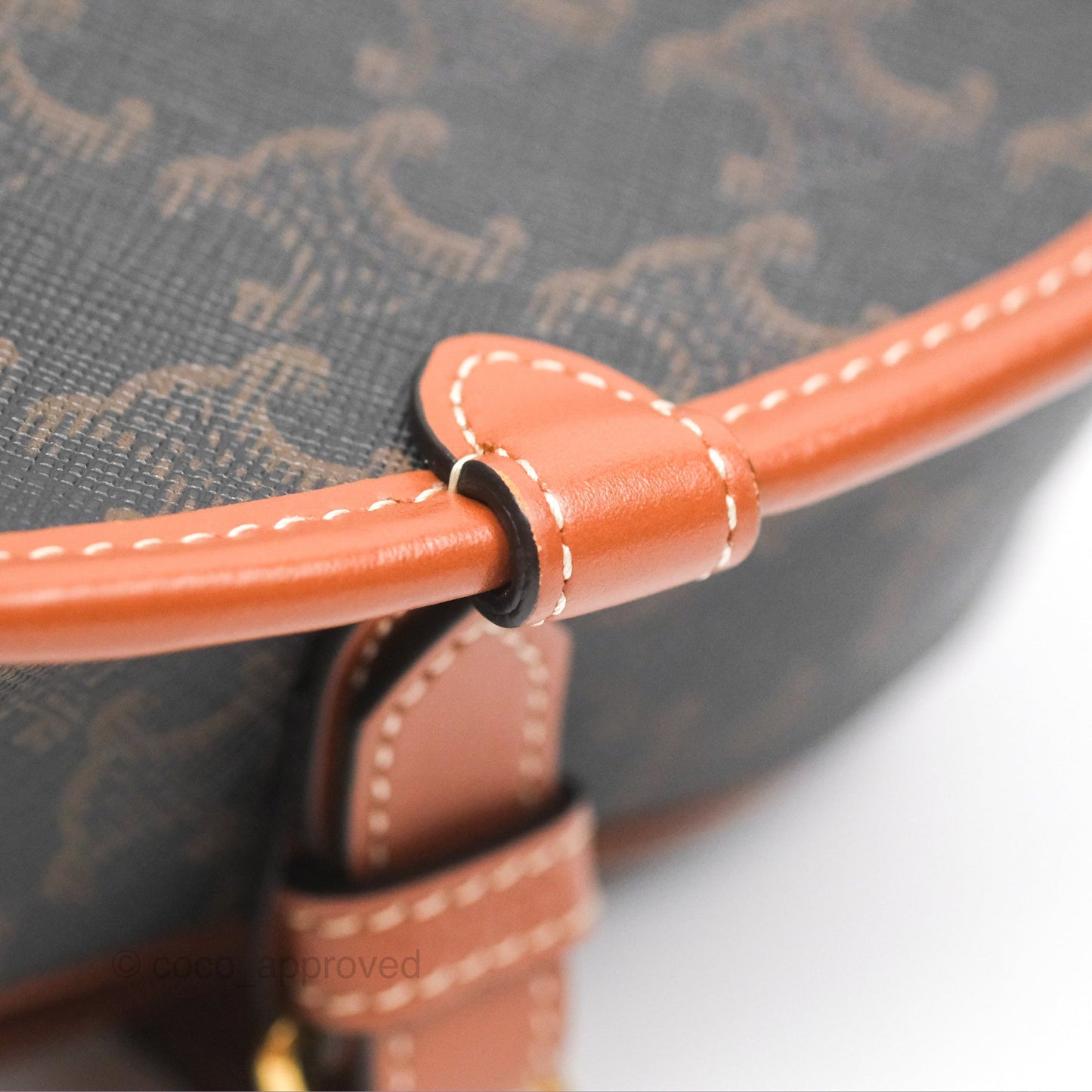 Celine Medium Folco Bag Triomphe Canvas Tan