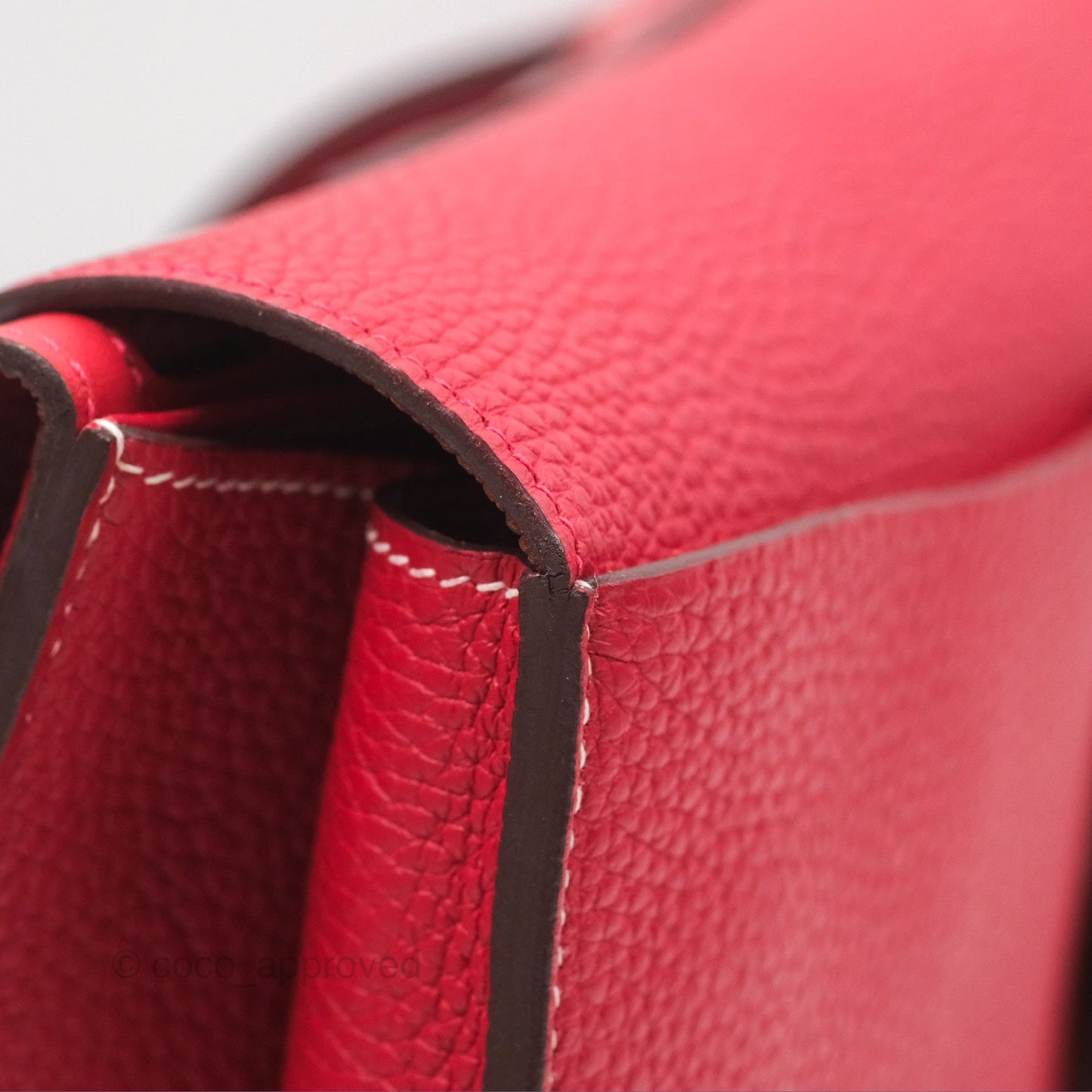 Hermès Halzan 31 Rouge Casque Clemence Palladium Hardware