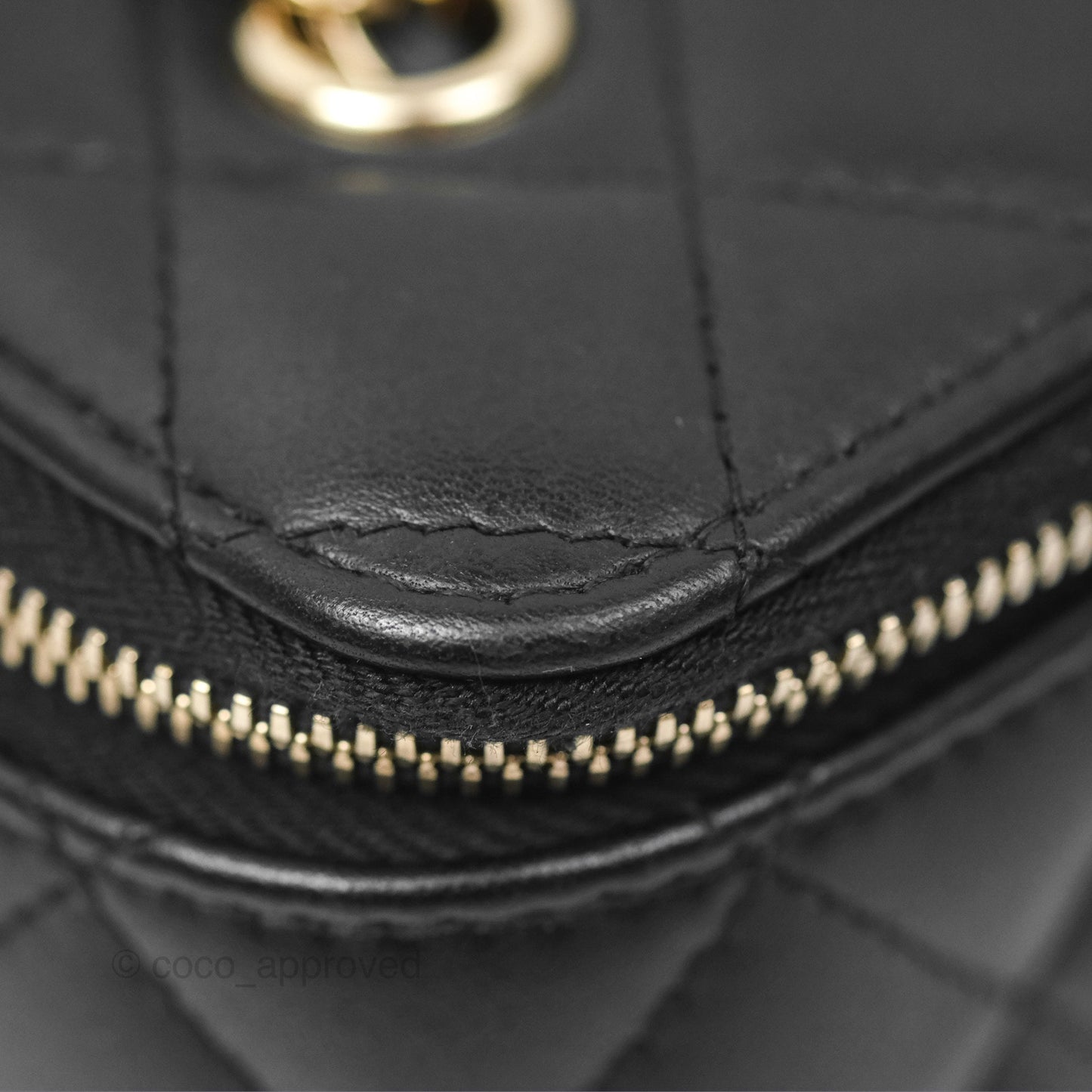 Chanel Vanity Rectangular Black Lambskin Gold Hardware