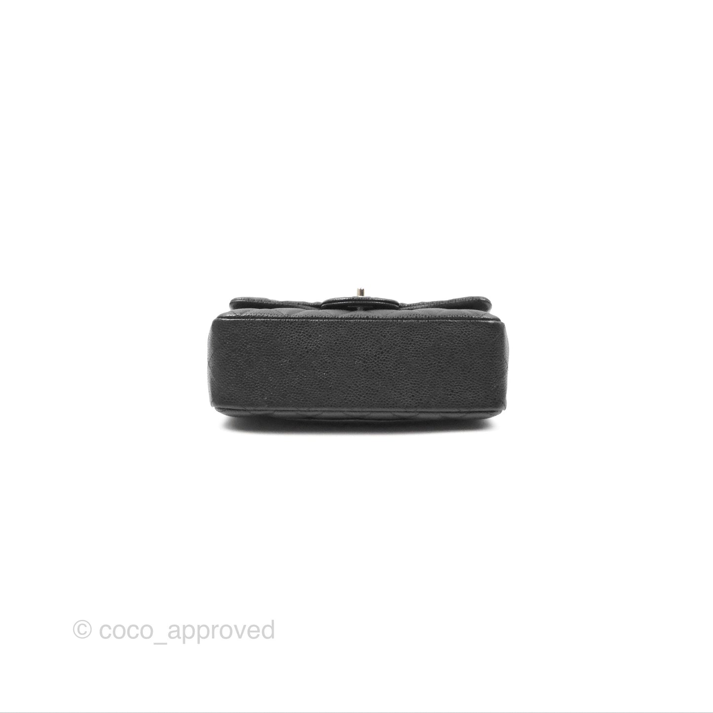 Chanel Classic Quilted Mini Rectangular Flap Black Caviar Silver Hardware