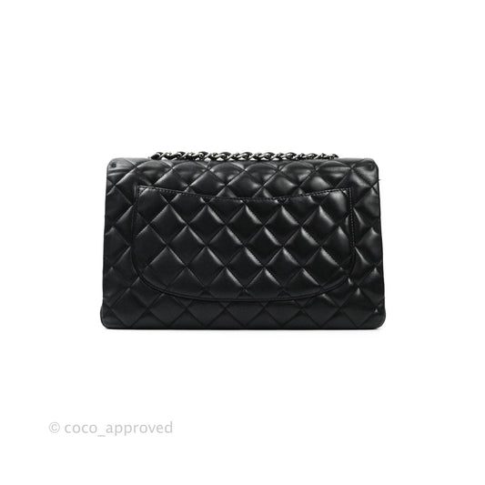 Chanel Jumbo Single Flap Black Lambskin Silver Hardware⁣⁣