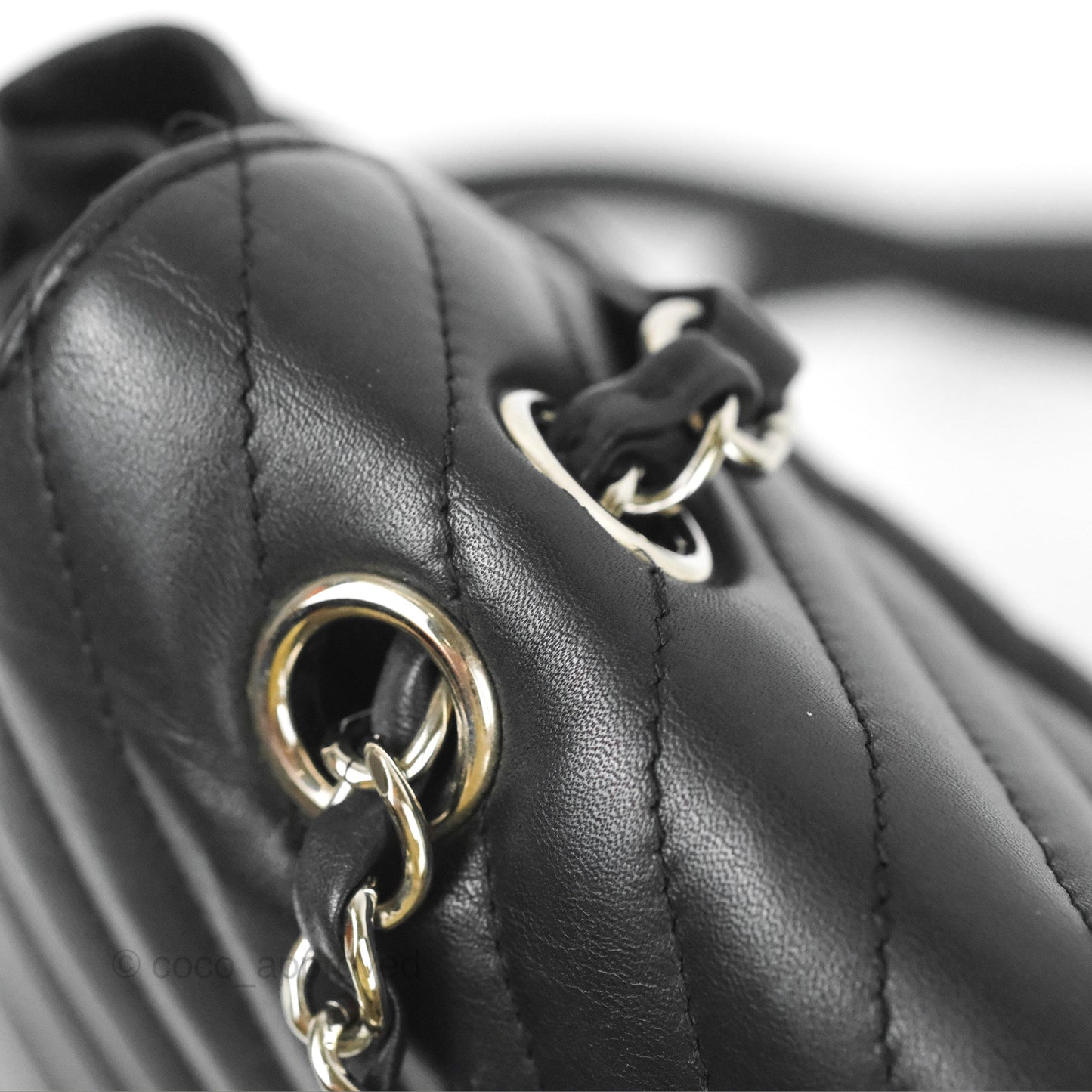 Chanel Medium Chevron Urban Spirit Backpack Black Calfskin Silver Hardware