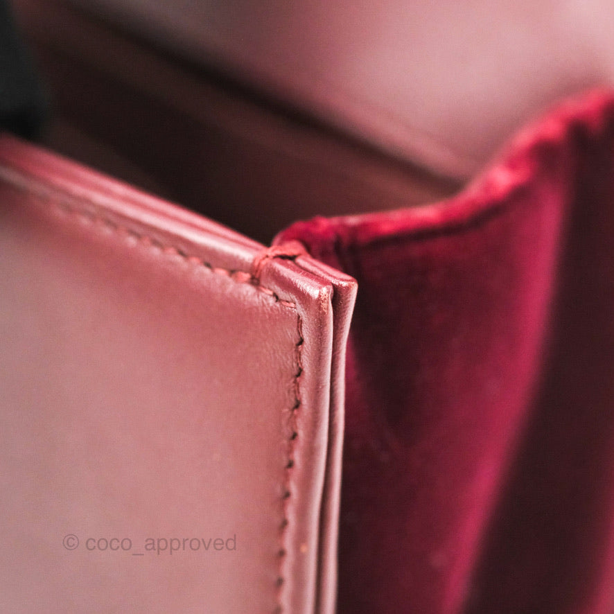Chanel Small Boy Burgundy Velvet Ruthenium Hardware