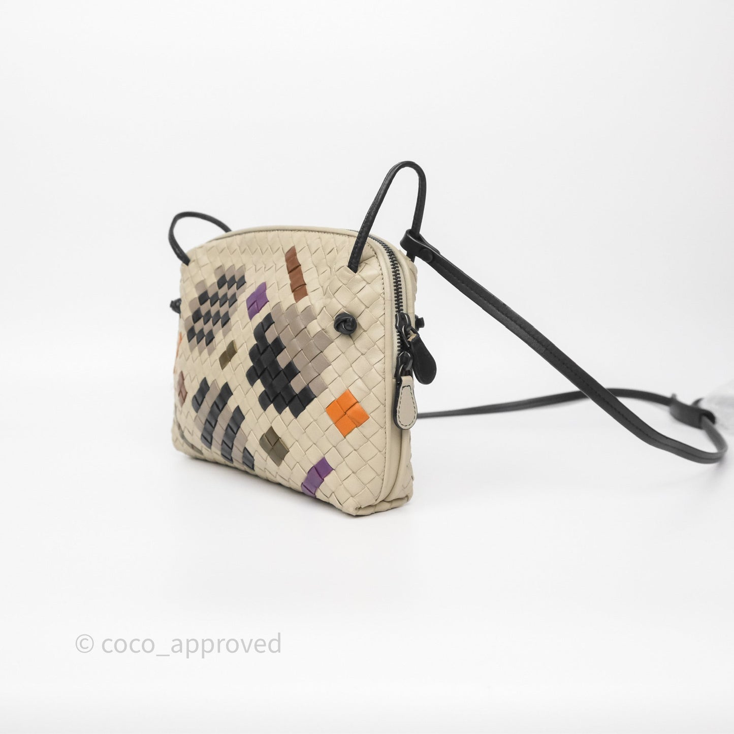 Bottega Veneta Nodini Crossbody Bag Cement Abstract Nappa Intrecciato