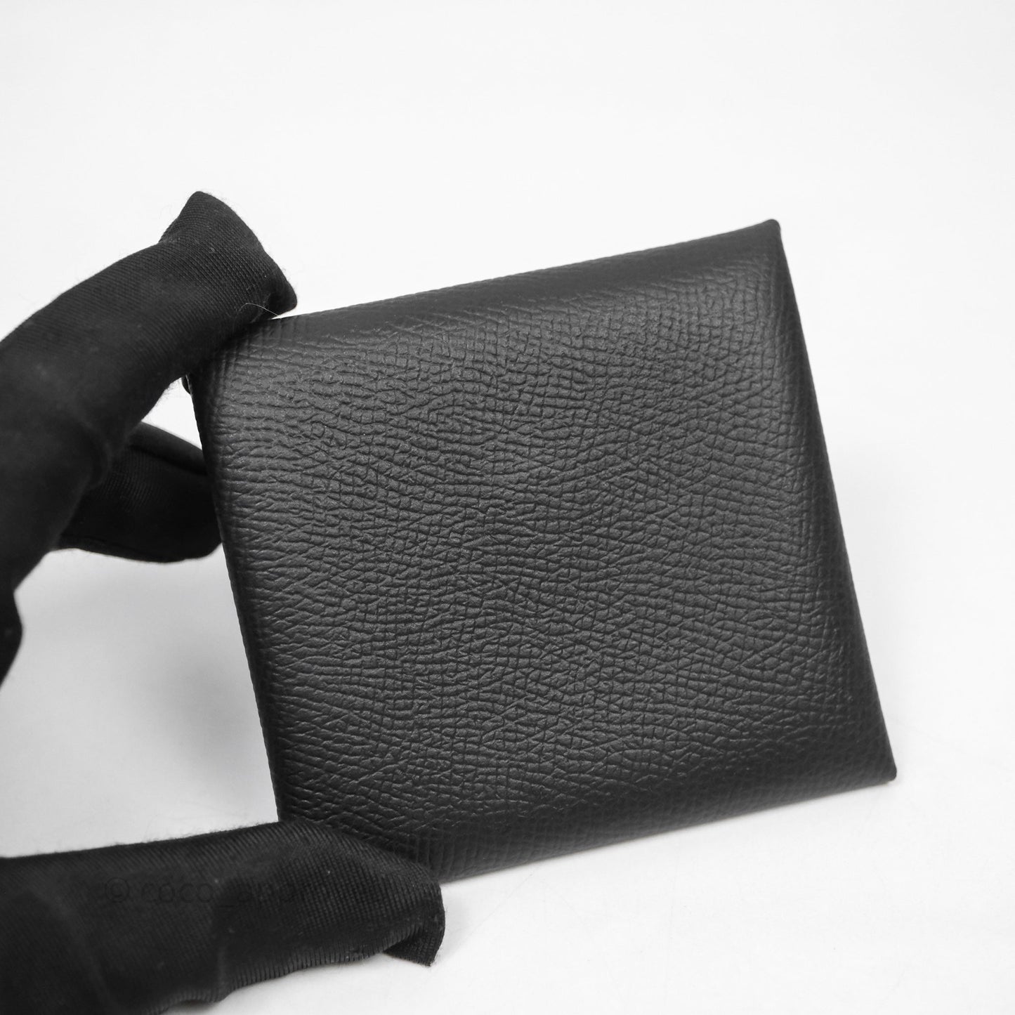 Hermes Bastia Change Purse Black Epsom
