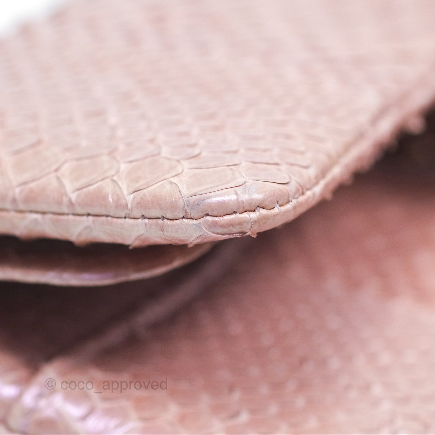 Chanel Classic M/L Medium Flap Quilted Iridescent Pink Python Gold Hardware