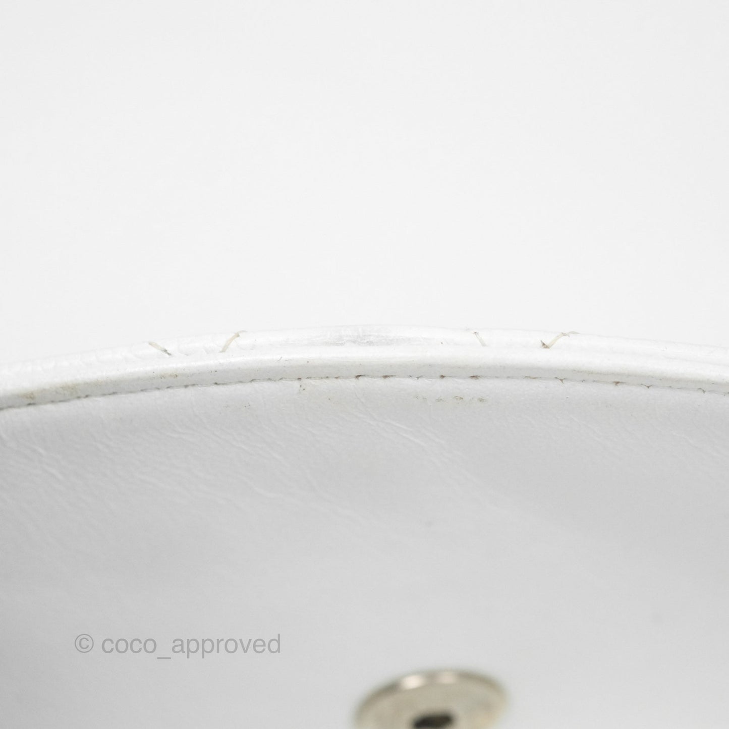 Chanel Classic M/L Medium Double Flap White Caviar Silver Hardware