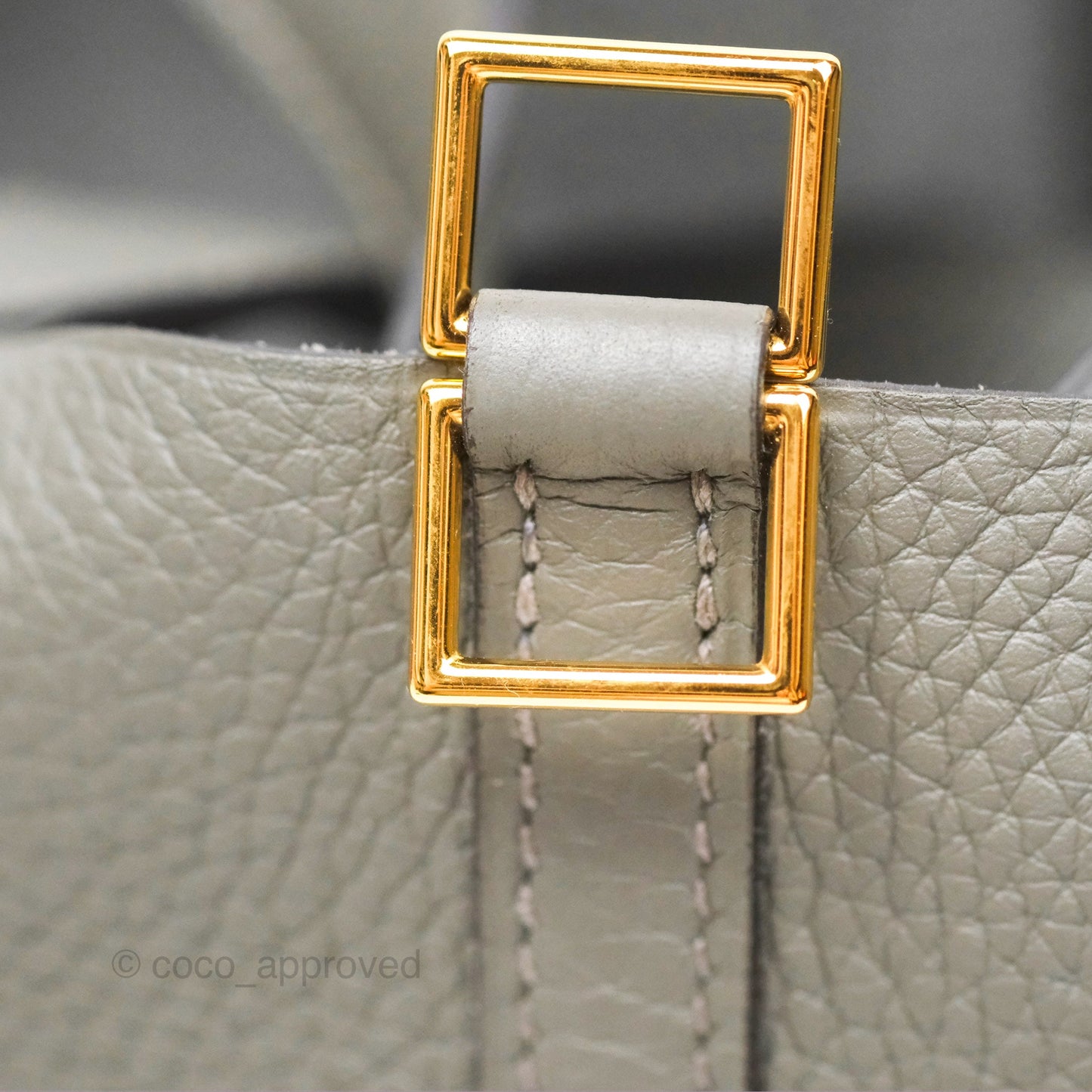 Hermès Picotin Lock 18 Gris Meyer 0L Clemence Gold Hardware