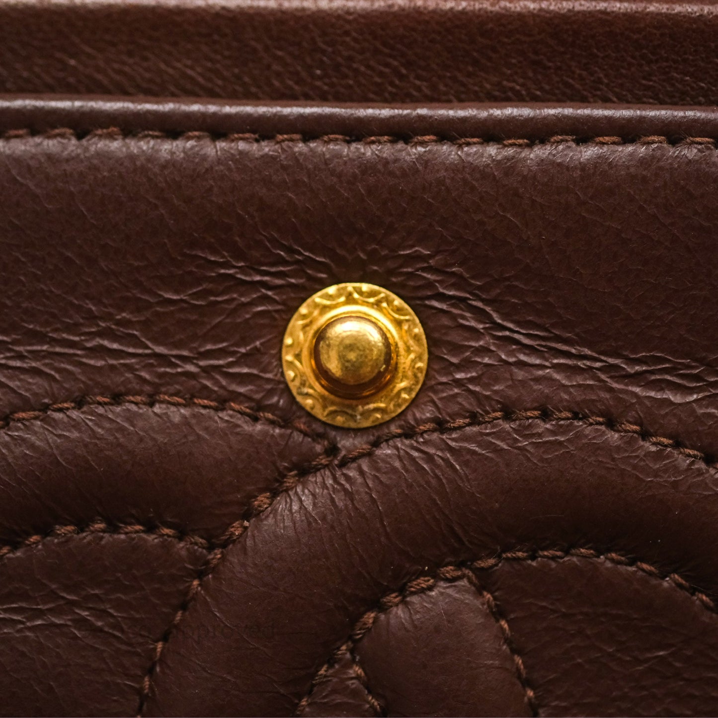 Chanel Vintage Small Classic Flap Brown Lambskin 24K Gold Hardware
