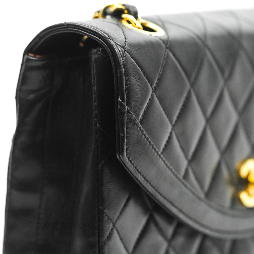 Chanel Vintage Round Flap Bag Quilted Lambskin Gold Hardware