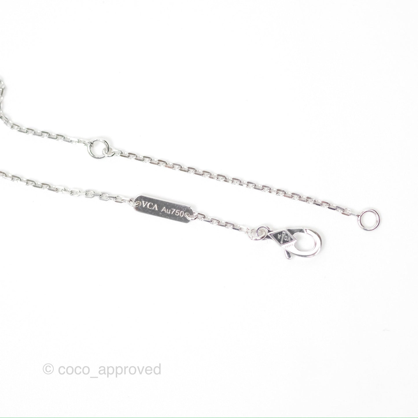 Van Cleef & Arpels Vintage Alhambra Pendant Necklace White Mother-of-pearl White Gold