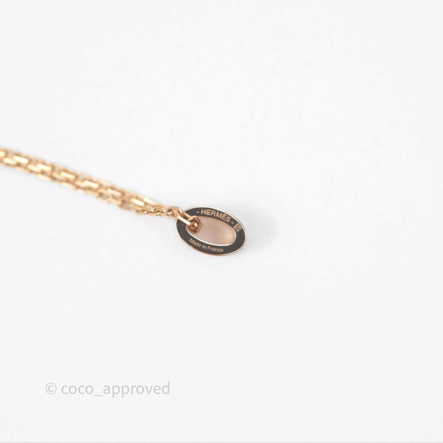 Hermès Mini Pop H Rose Dragee Pendant Necklace Rose Gold Hardware