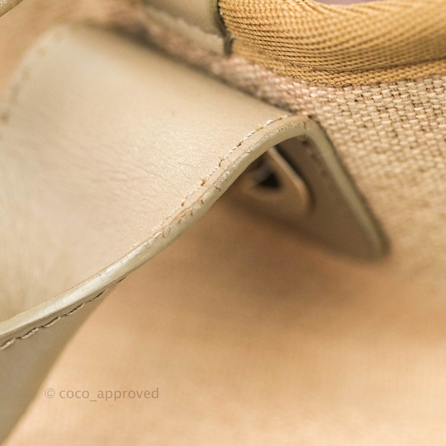 Chanel Large Deauville Beige Canvas Silver Hardware