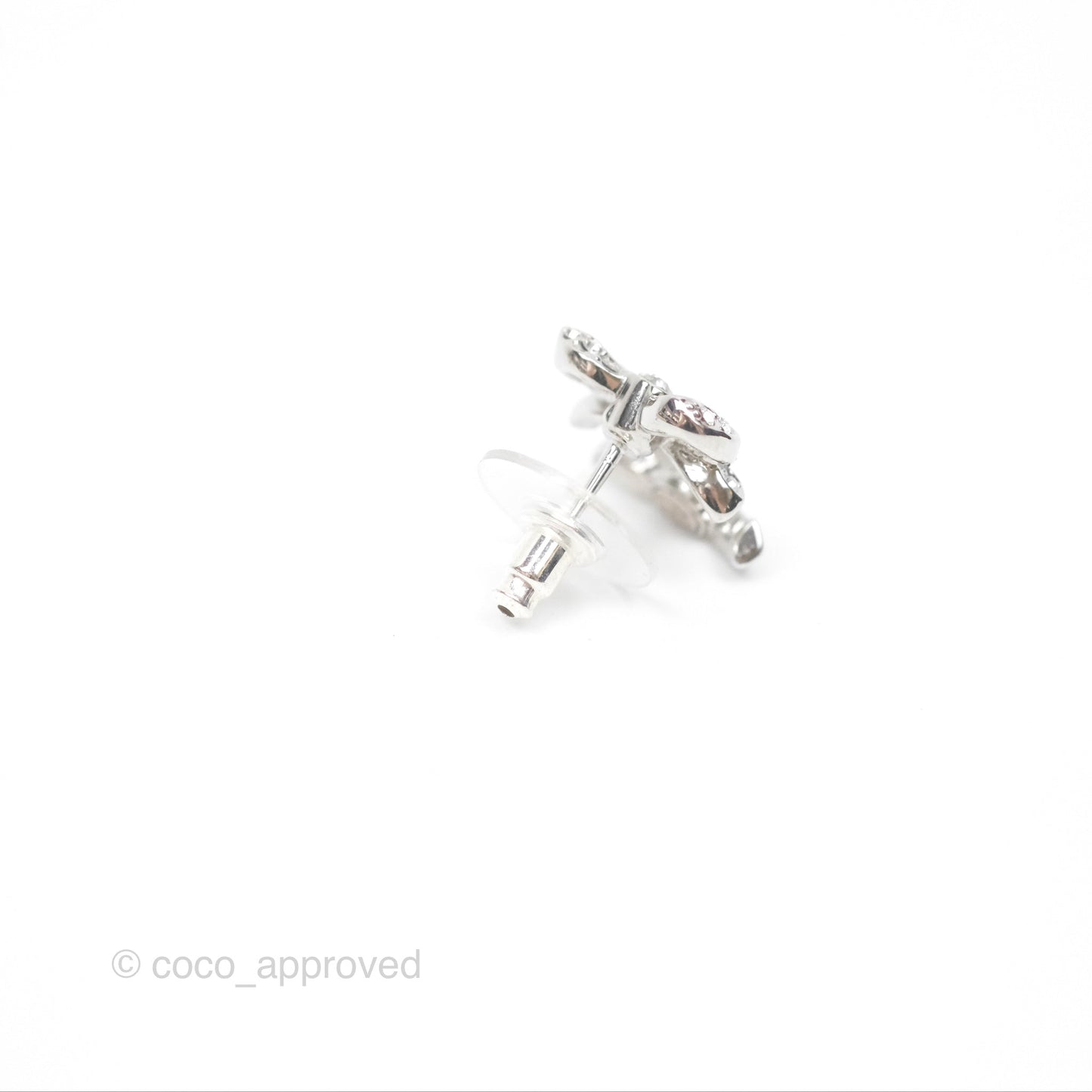 Chanel Crystal Ribbon Bow CC Earrings 23C
