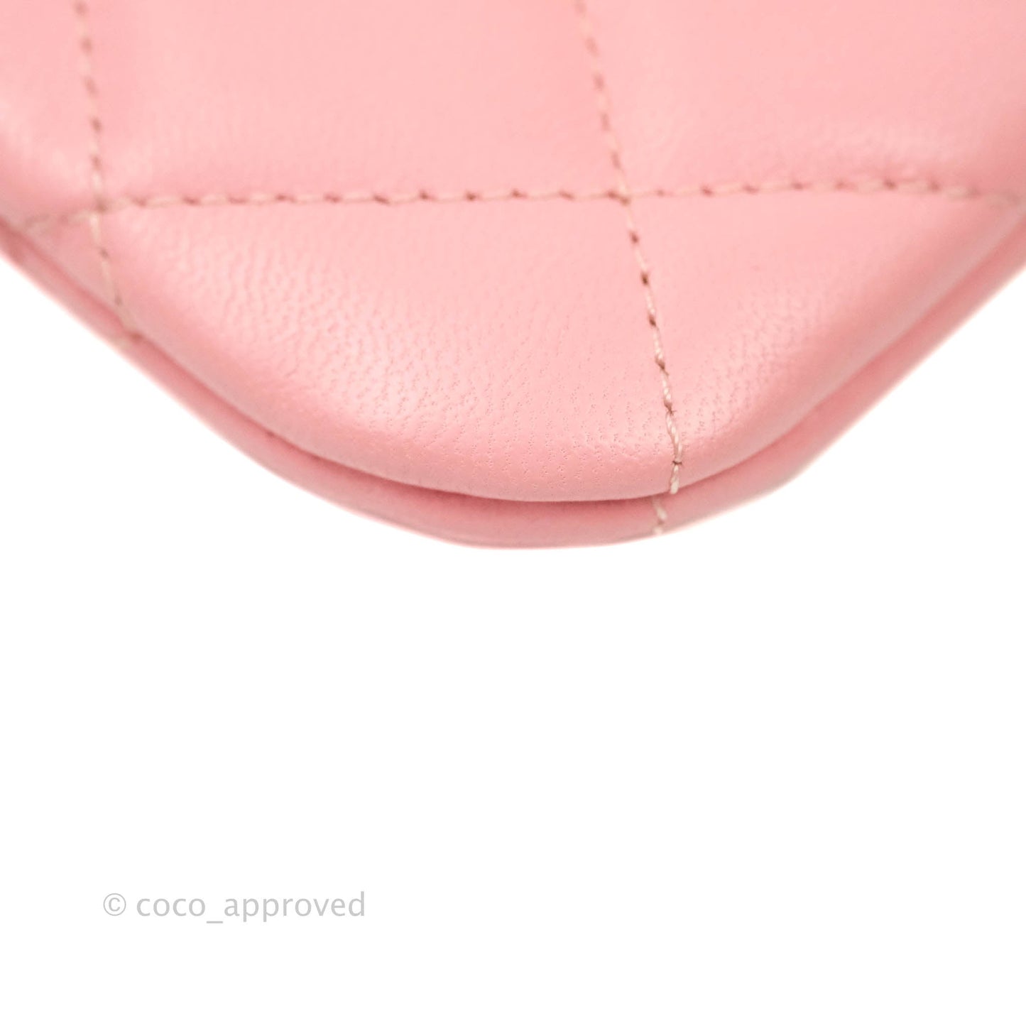 Chanel Quilted Medium O Case Pink Lambskin Aged Gold Hardware