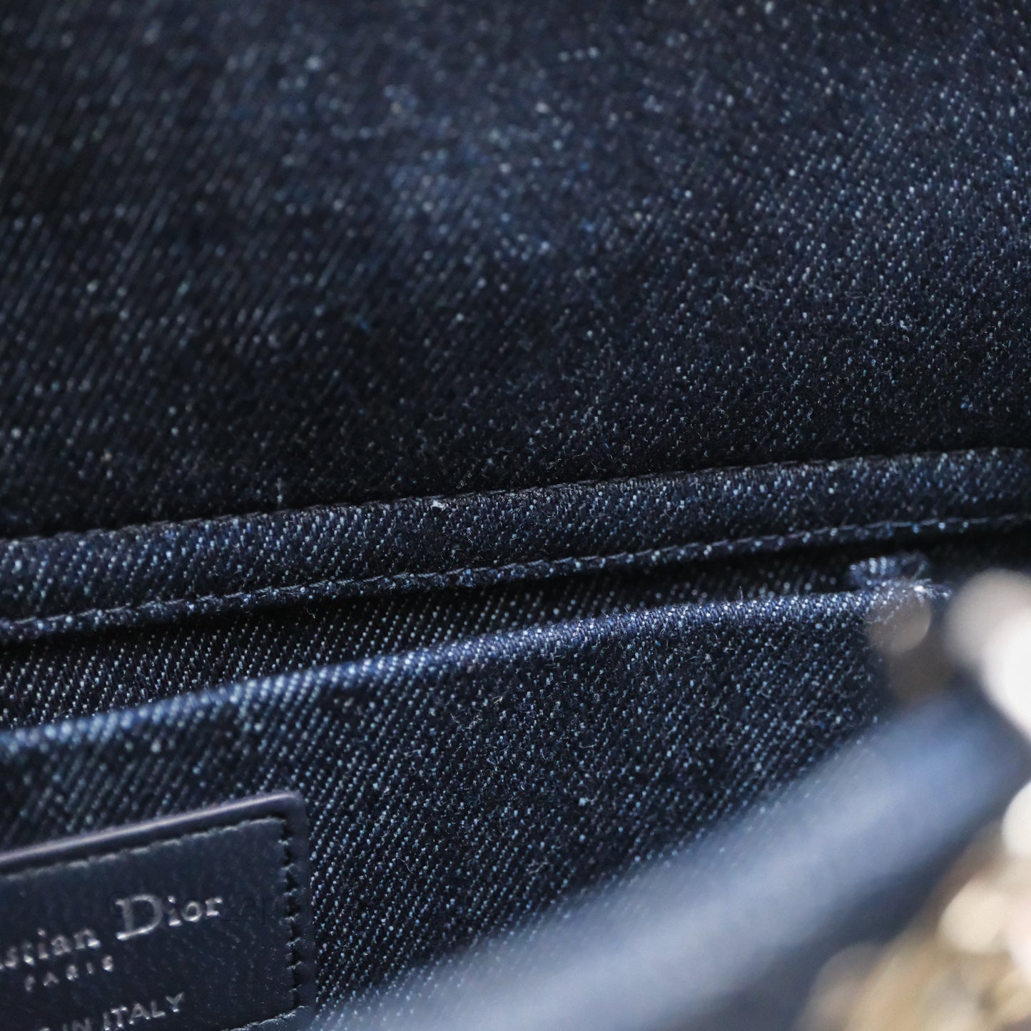 Christian Dior Medium Lady D-Joy Denim Eyelet Silver Hardware