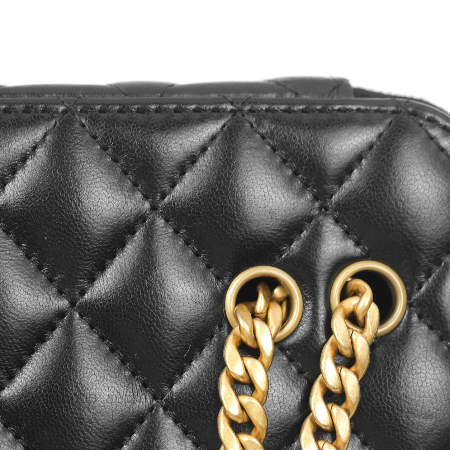 Chanel All Slide Vanity with Adjustable Chain Black Lambskin Aged Gold Hardware