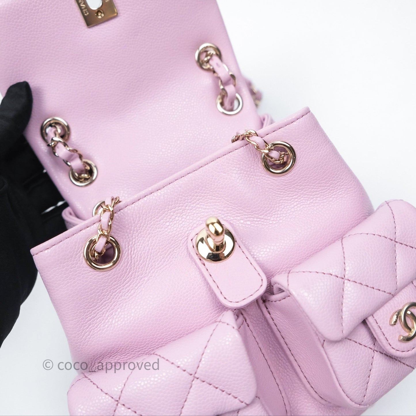 Chanel Mini Duma Backpack Pink Lilac Caviar Gold Hardware