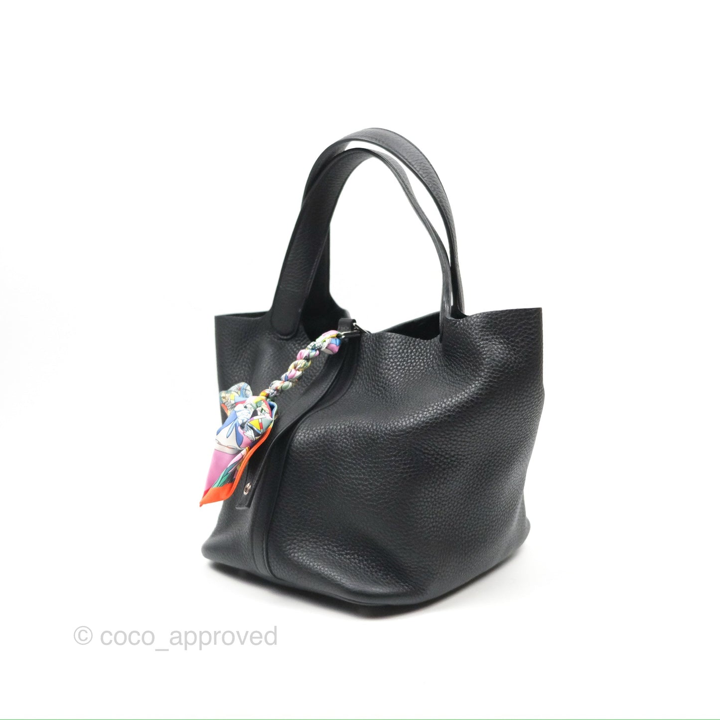Hermès Picotin 22 Black Noir 89 Clemence Palladium Hardware
