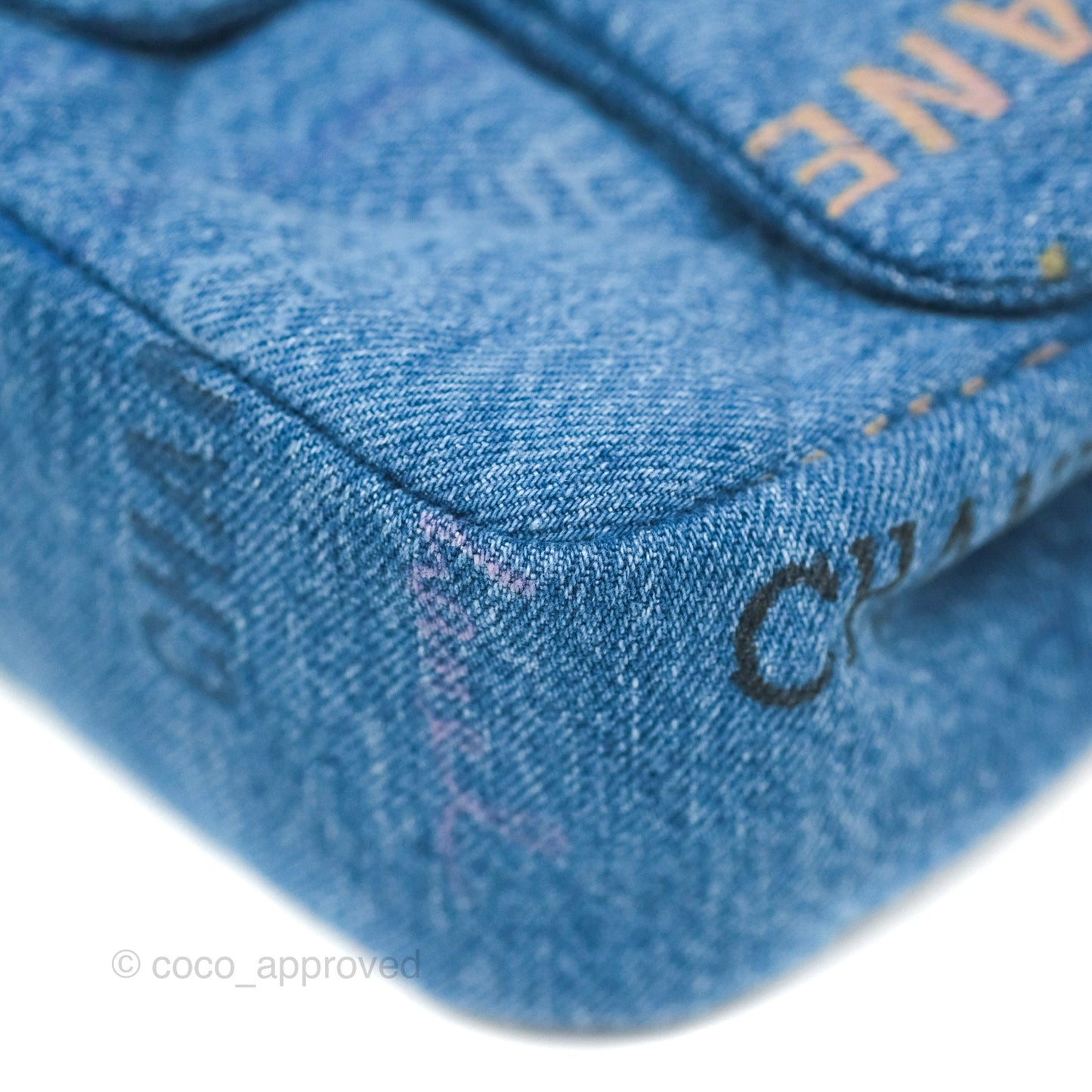 Chanel Quilted Small Denim Mood Flap Blue Multicolor 22P