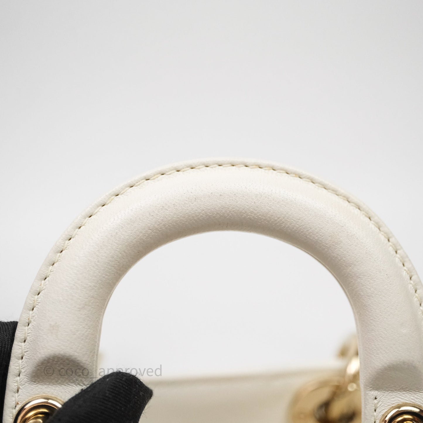 Christian Dior Micro Lady D-Joy Bag Latte Cannage Lambskin Gold Hardware