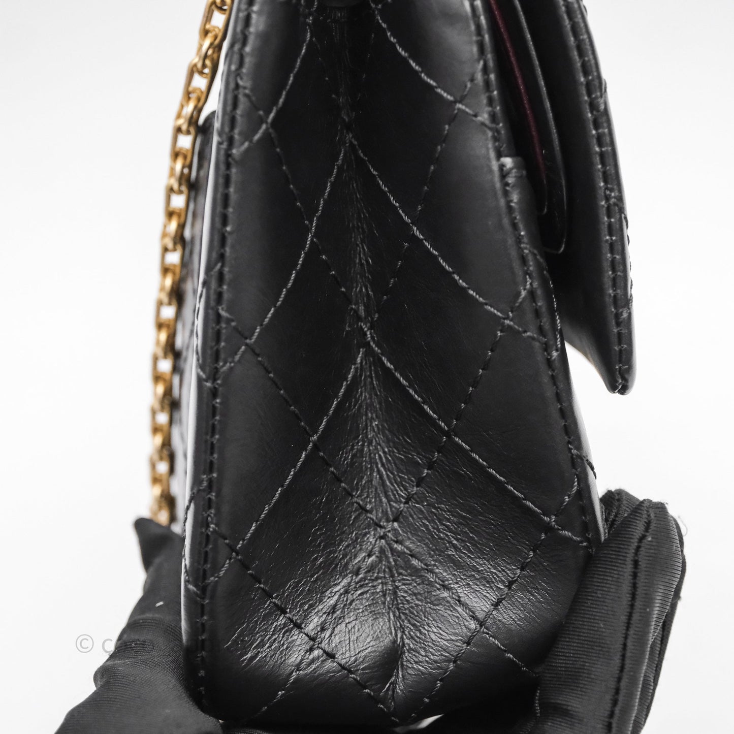 Chanel Reissue 225 Quilted Aged Calfskin Black Aged Gold Hardware