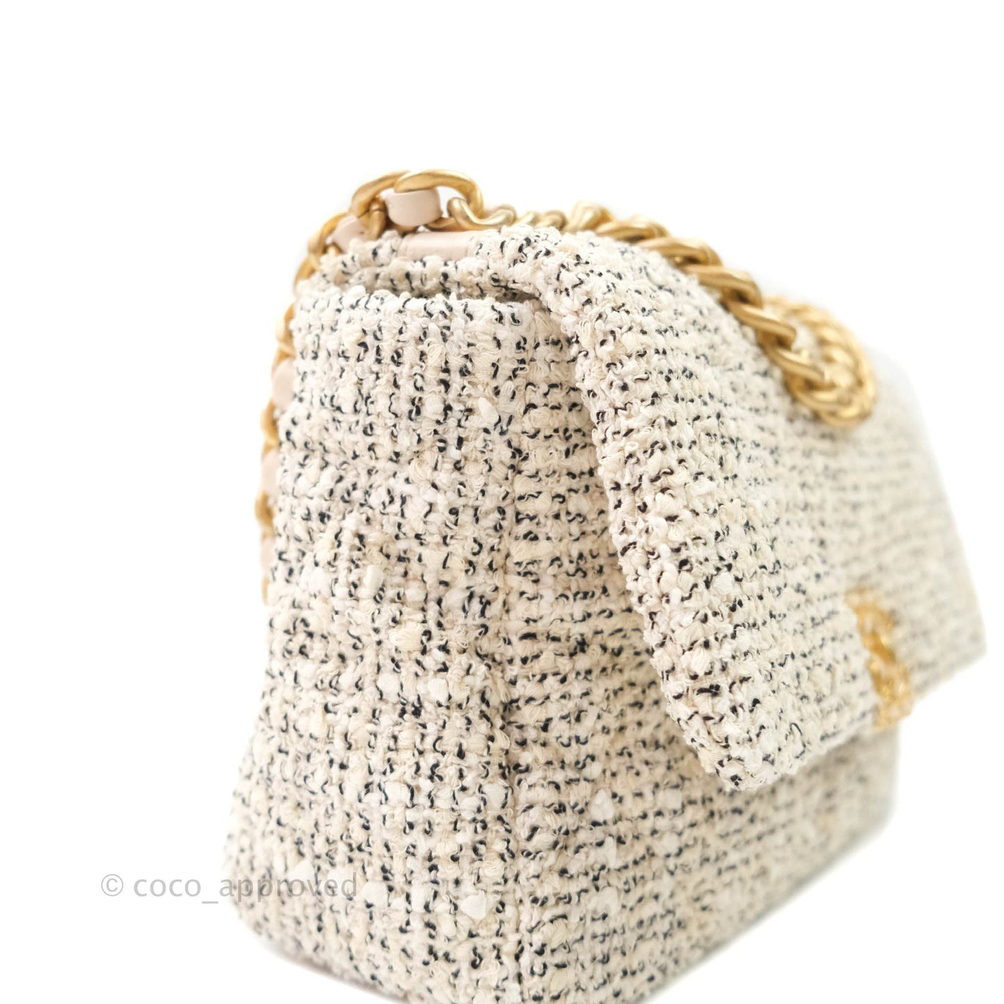 Chanel 19 Small Tweed Oreo Cream Mixed Hardware