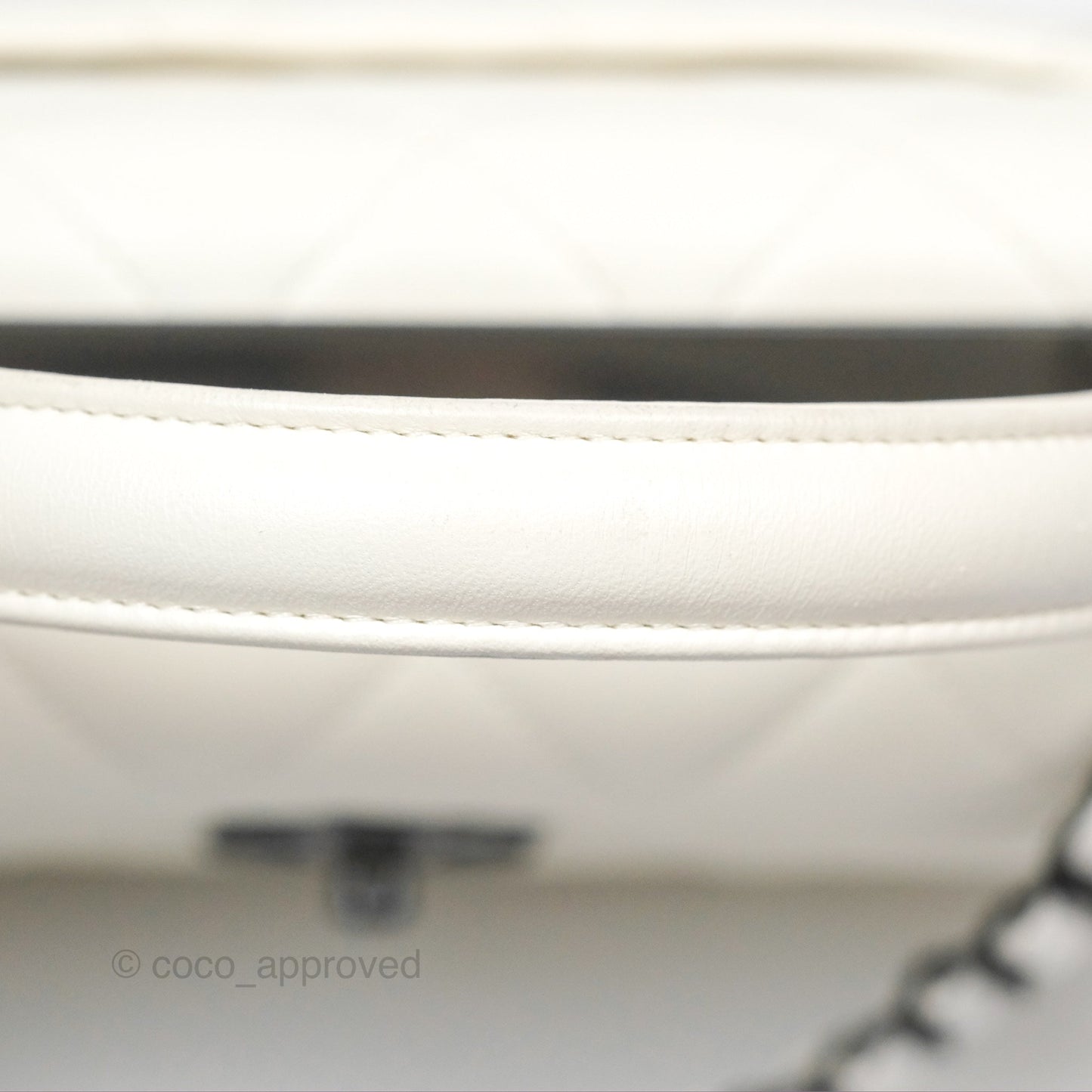 Chanel Trendy CC Small White Lambskin Black Hardware