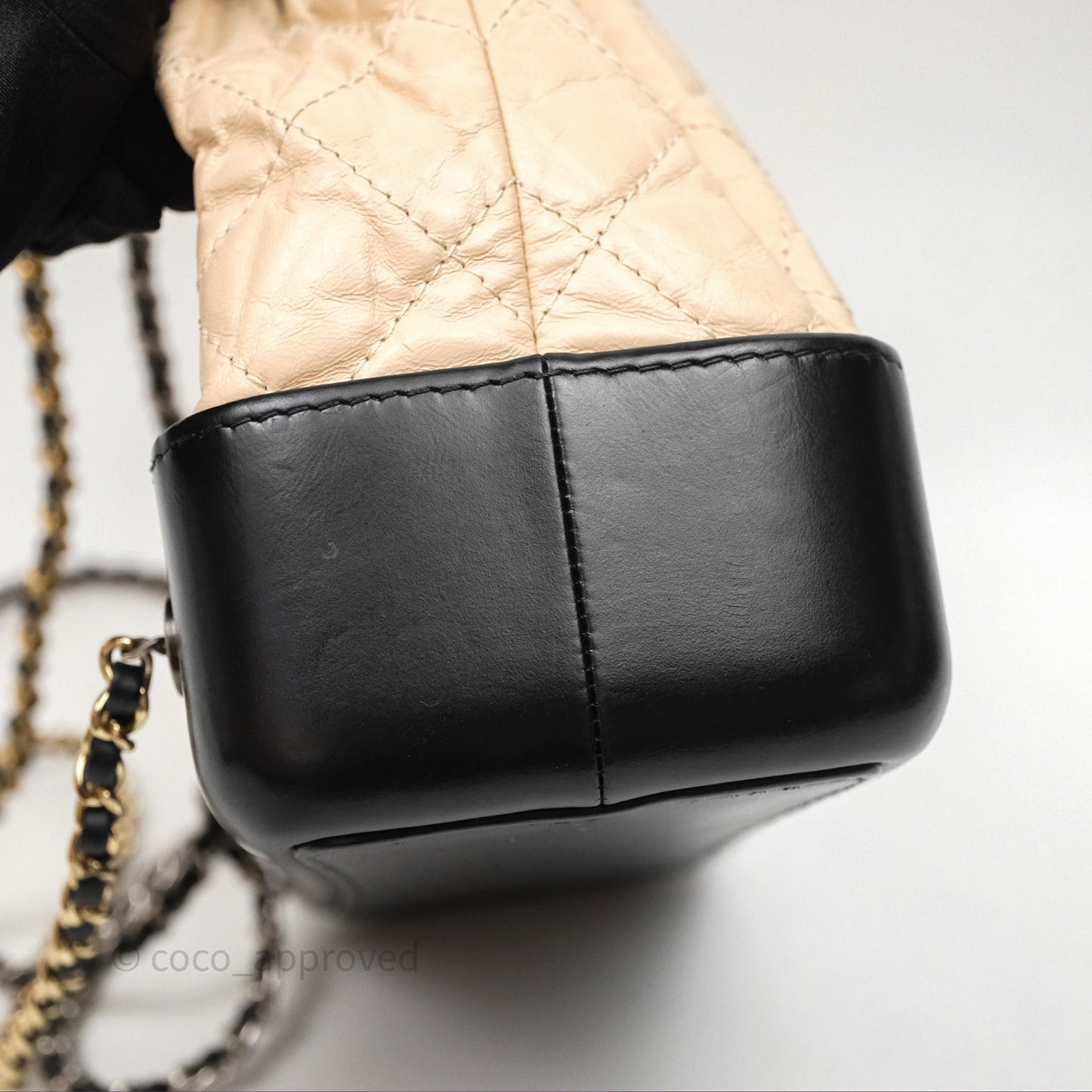 Chanel Quilted Small Gabrielle Backpack Black/Beige Aged Calfskin