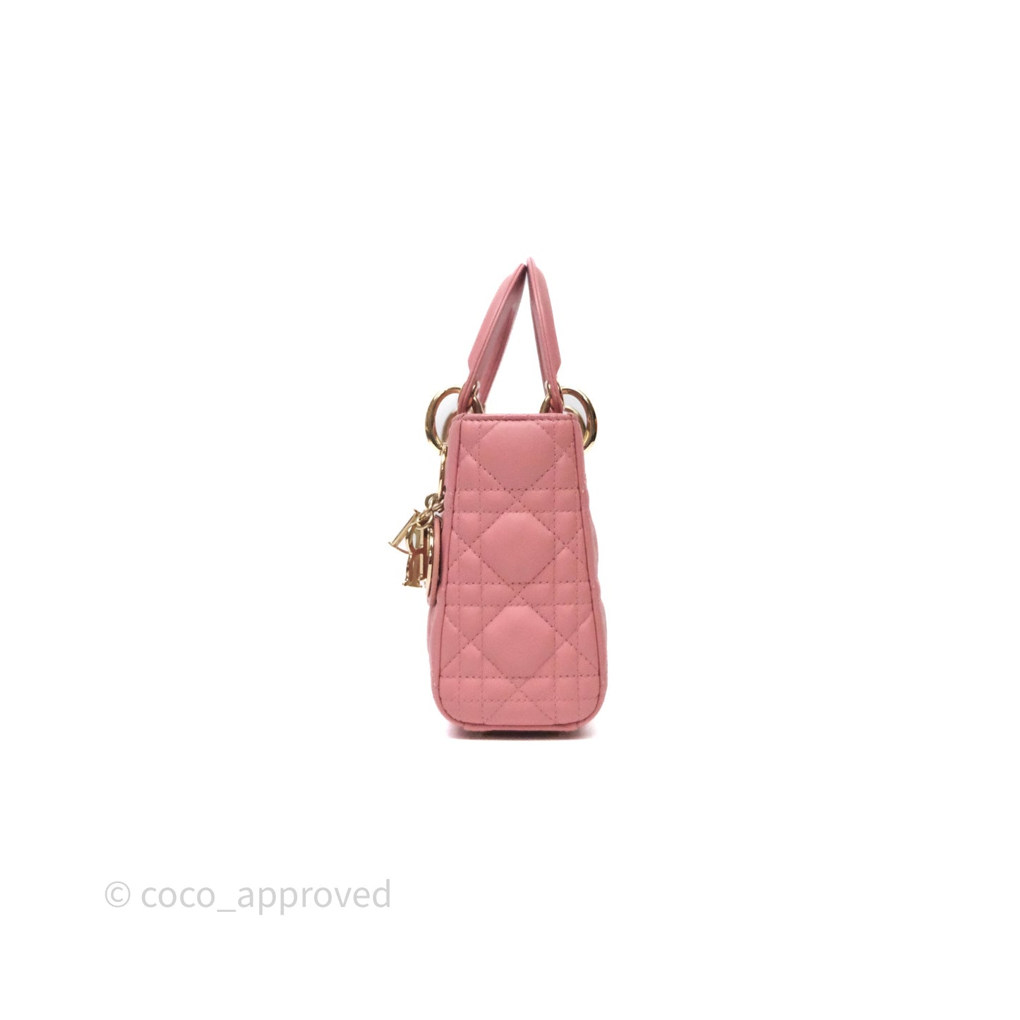 Christian Dior Mini Lady Dior My ABCDior Bag Pink Cannage Lambskin Gold Haardware