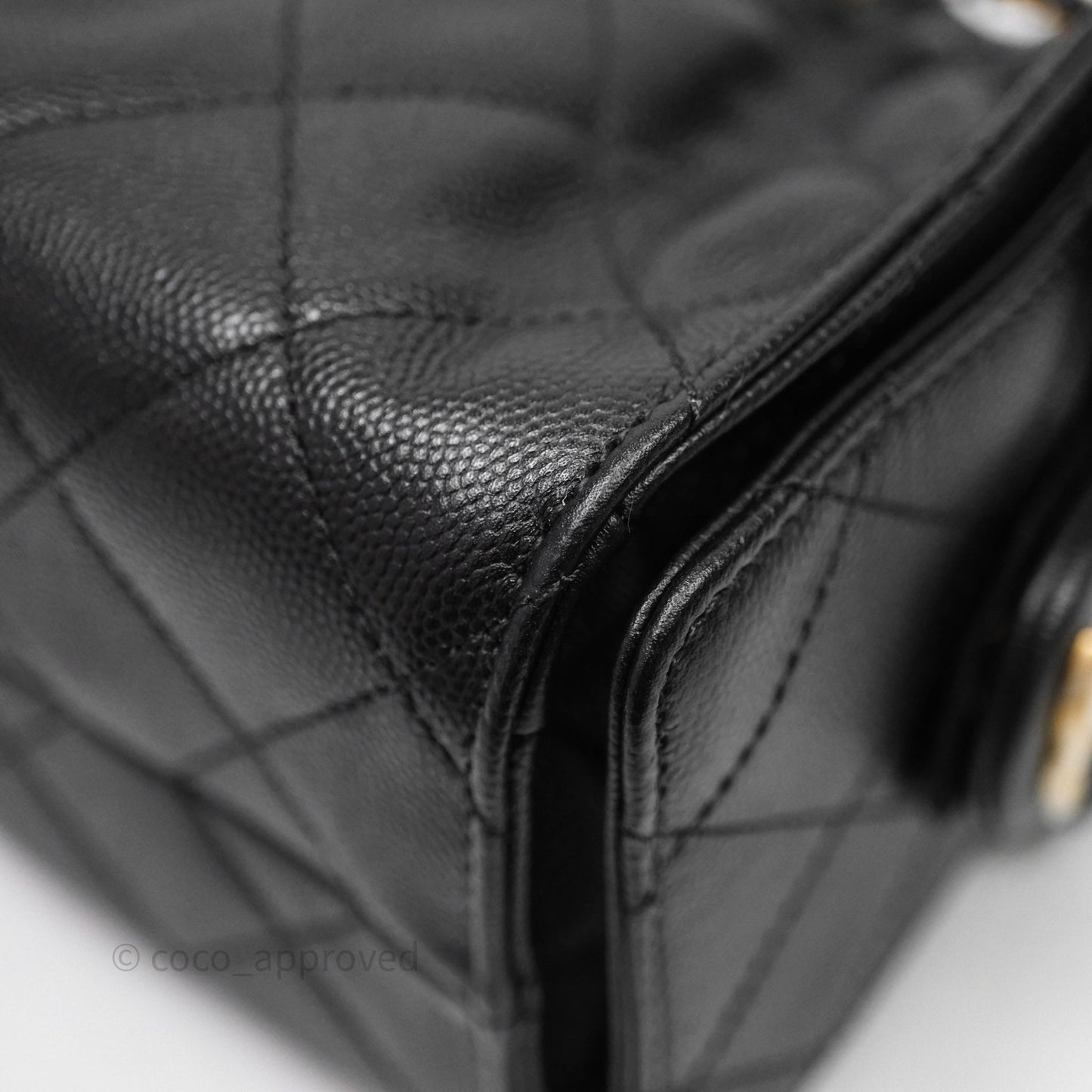 Chanel 25 Mini Black Caviar Aged Gold Hardware