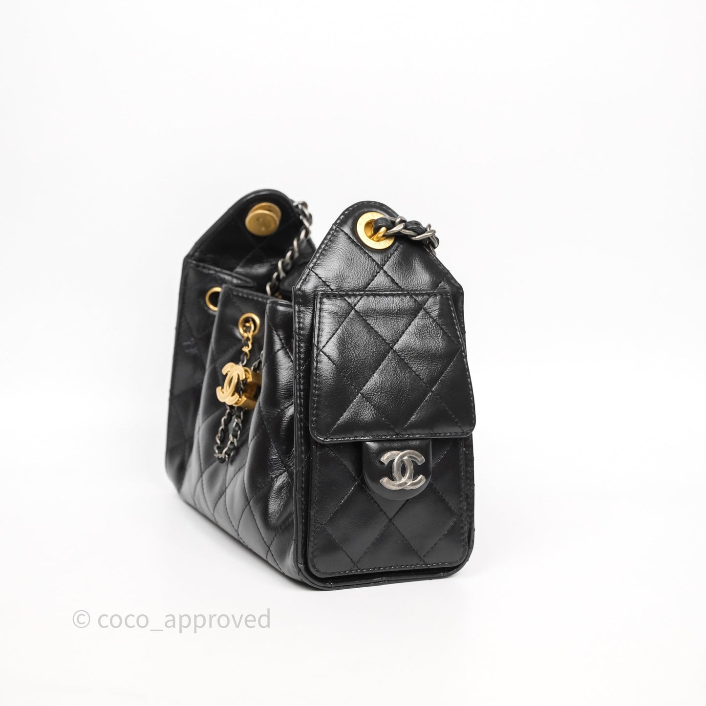 Chanel Mini 25 Black Bag Calfskin Mixed Hardware