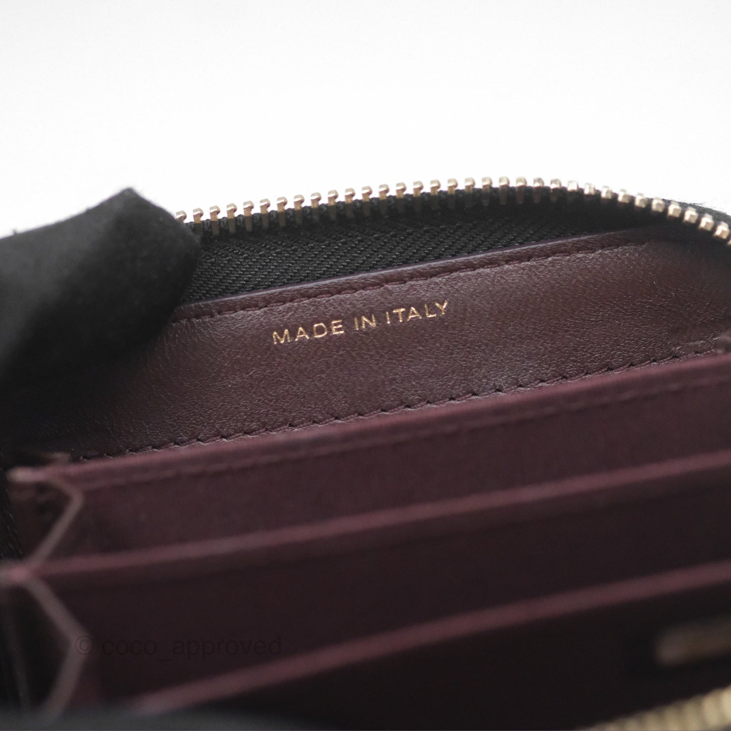 Chanel Chevron Zipped Coin Purse Black Lambskin Gold Hardware