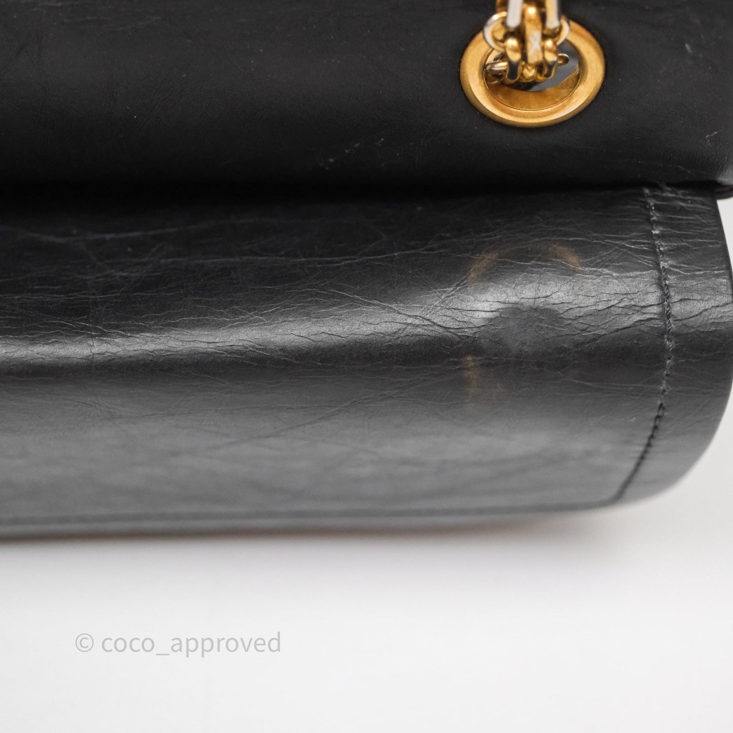 Chanel Quilted 2.55 Reissue 226 Flap Bag Black Aged Calfskin Gold Hardware