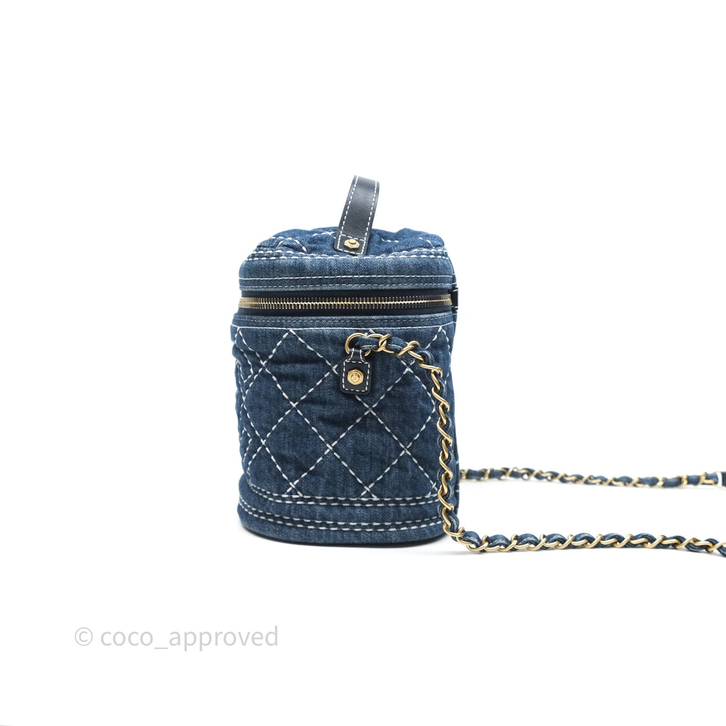 Chanel Quilted Trip Vanity Denim Aged Gold Hardware 20C