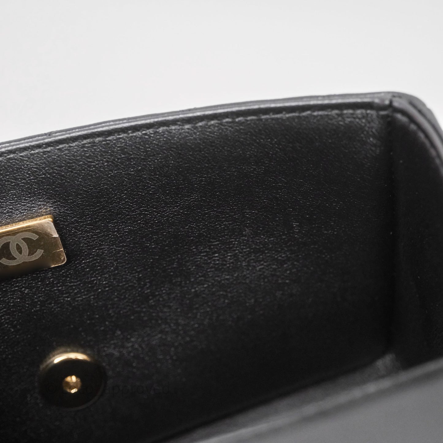 Chanel Quilted Mini Rectangular Black Lambskin Gold Hardware