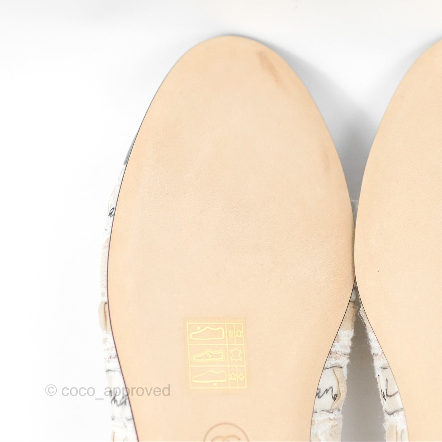 Chanel Ballerina Flats Light Pink/Black Fabric Size 38.5