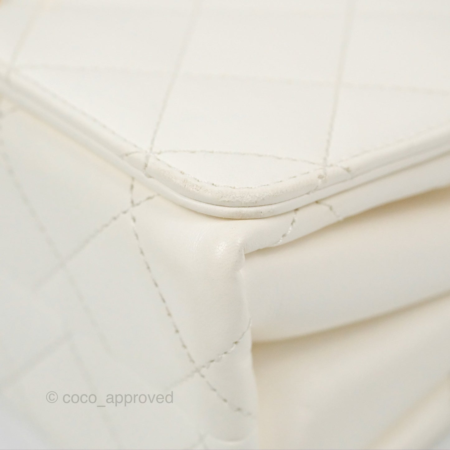 Chanel Mini Flap Bag with Enamel Charm Chain White Lambskin Gold Hardware