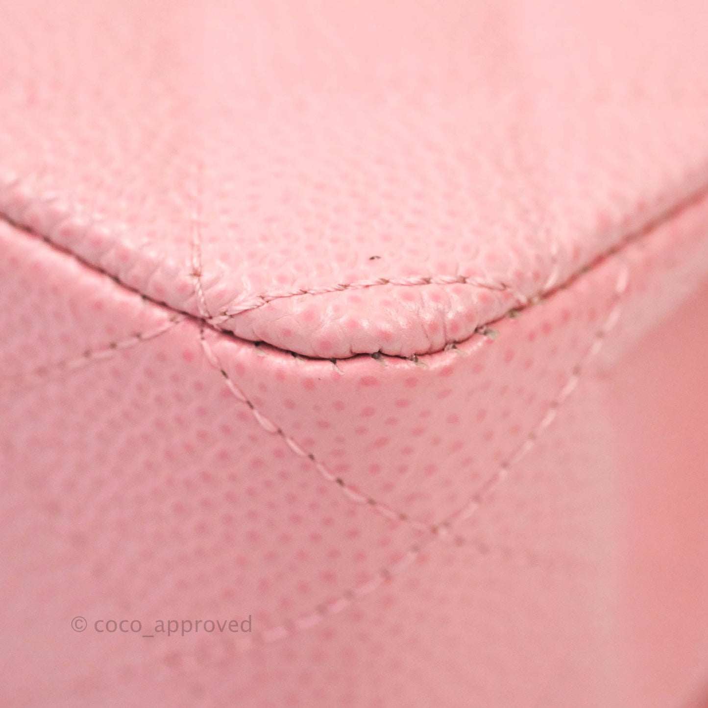 Chanel Quilted M/L Medium Double Flap Pink Caviar Silver Hardware
