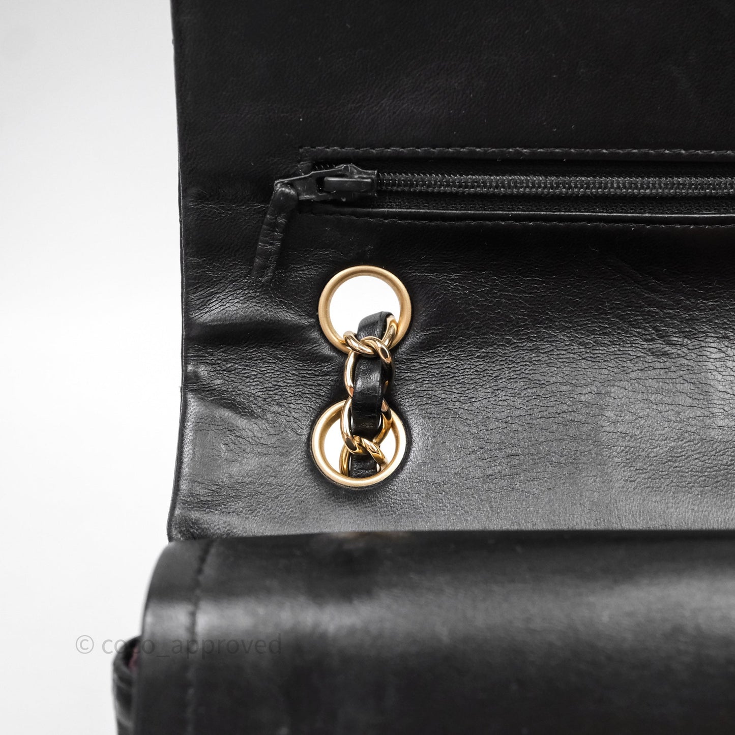 Chanel Vintage Classic M/L Medium Double Flap Black Lambskin 24K Gold Hardware