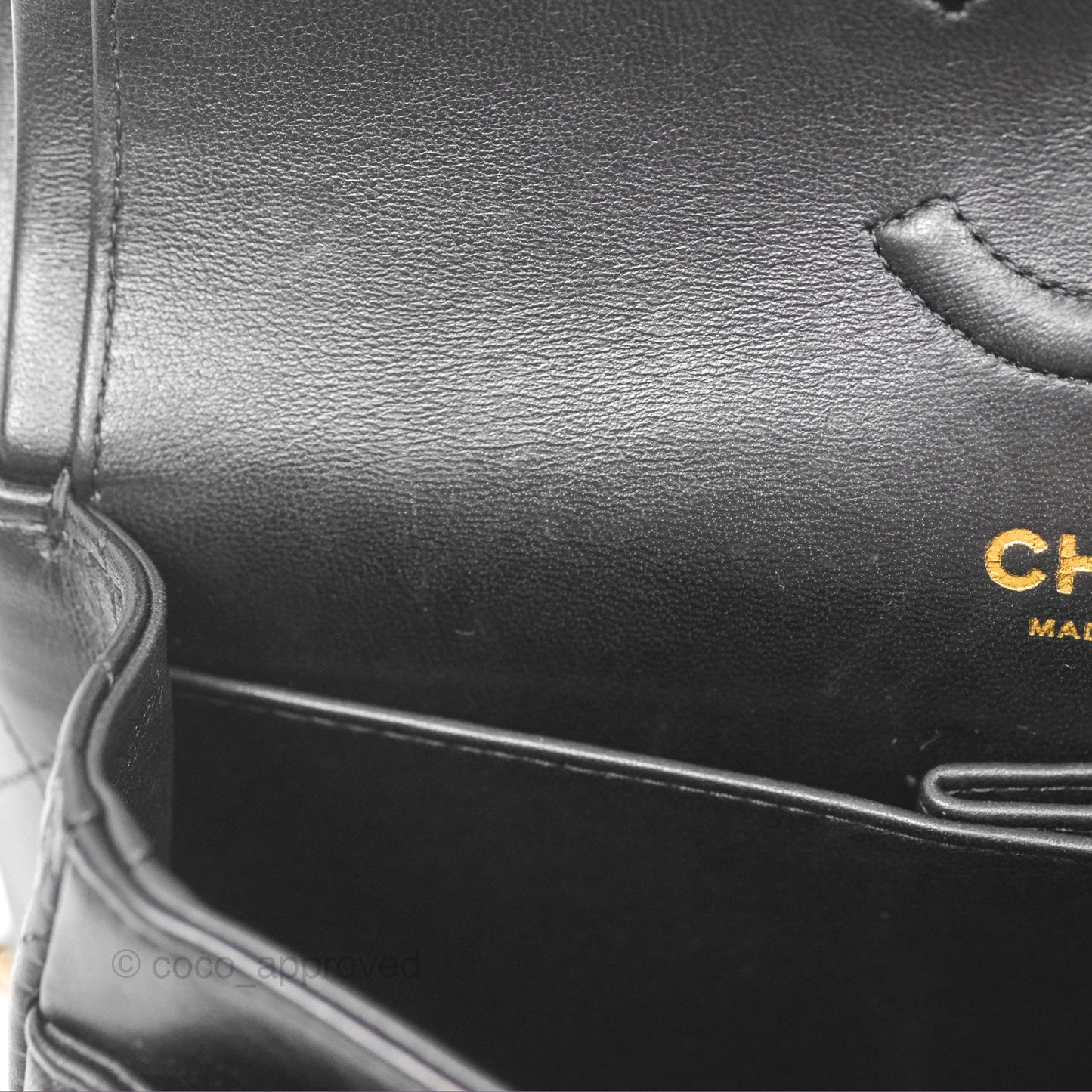Chanel Small Classic Quilted Flap Black Lambskin Rose Gold Hardware