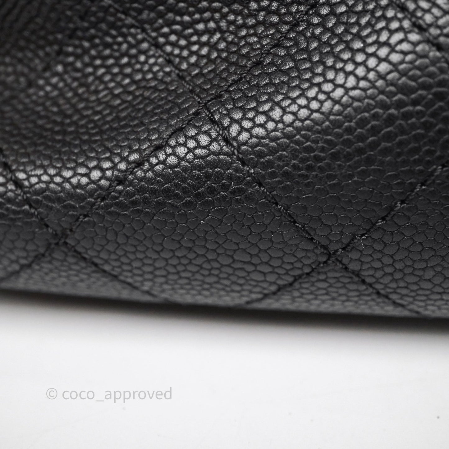 Chanel Quilted Shopping Tote Black Caviar Ruthenium Hardware
