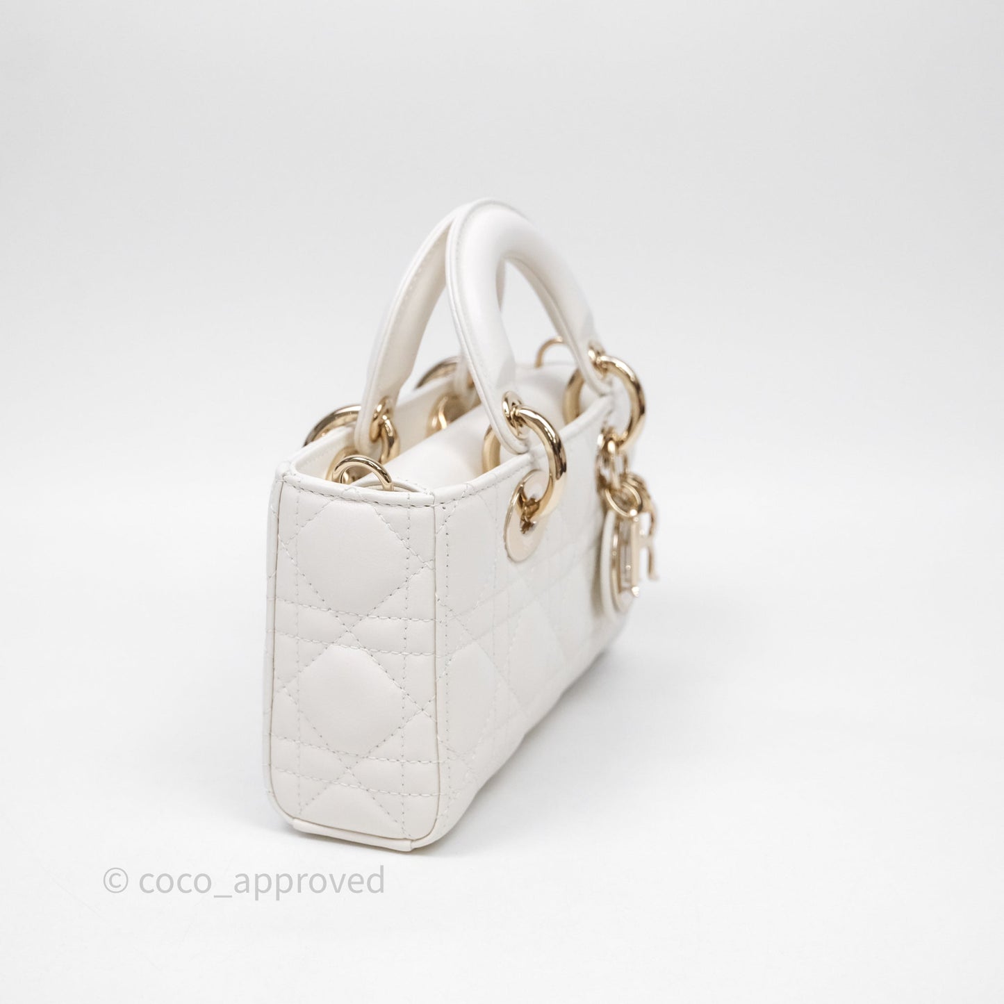 Christian Dior Mini Lady D-Joy White Light Gold Hardware