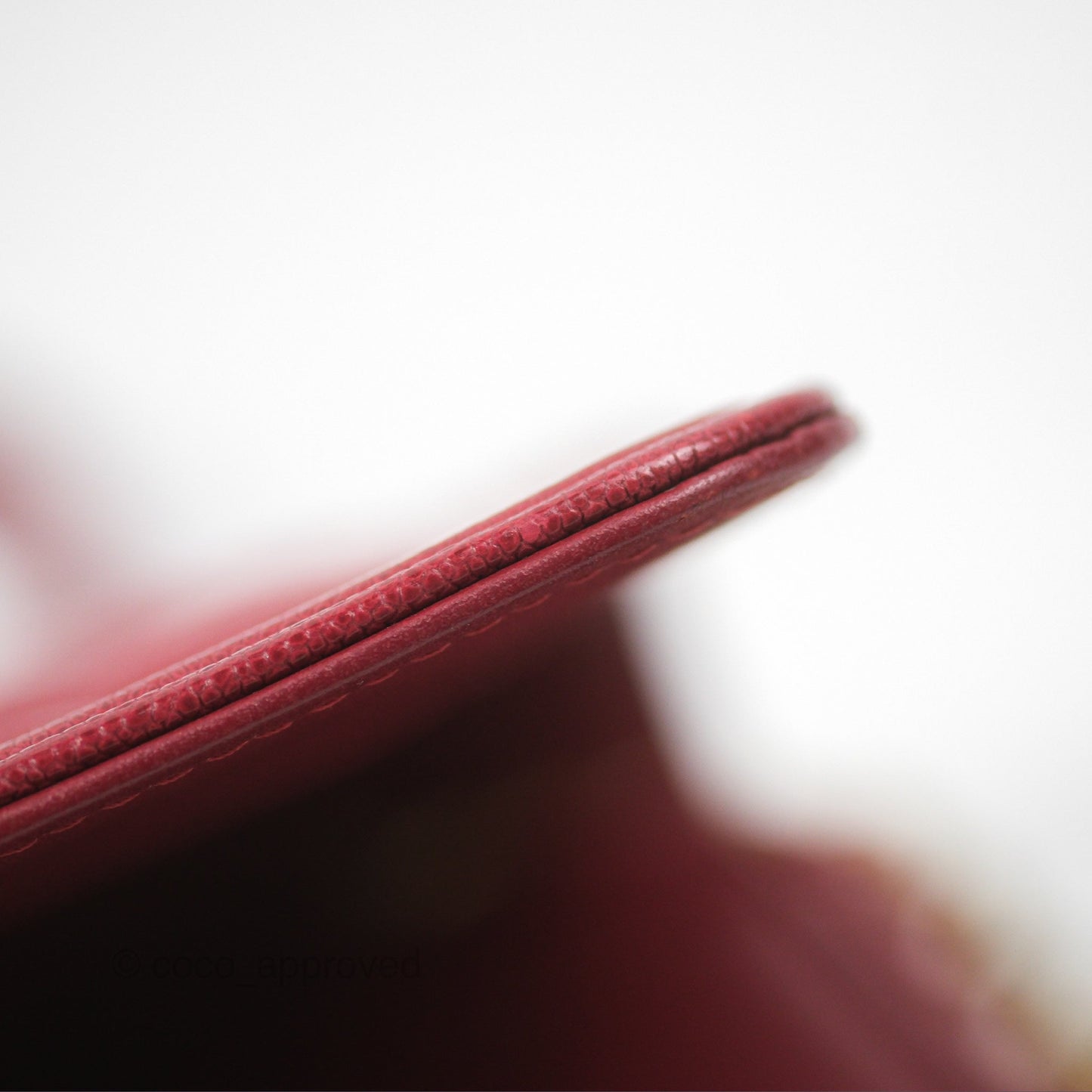 Chanel Quilted Boy Wallet on Chain WOC Red Caviar Aged Gold Hardware