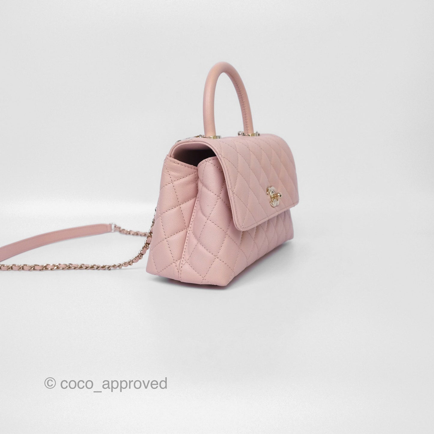 Chanel Small Coco Handle Pink Caviar Gold Hardware