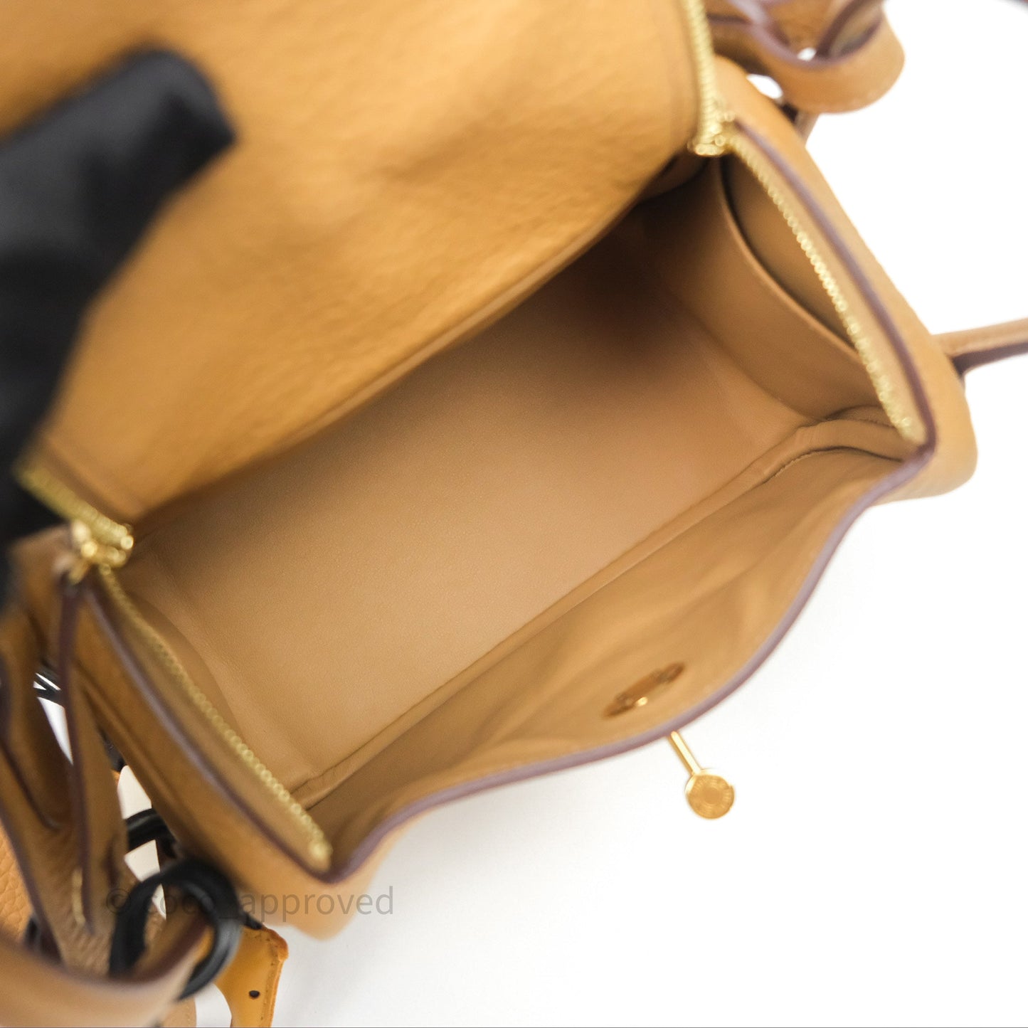 Hermès Mini Lindy 20 Biscuit 4B Clemence Gold Hardware With Rodeo